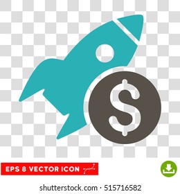 Business Startup EPS vector pictograph. Illustration style is flat iconic bicolor grey and cyan symbol.