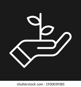 Business, startup, hand, leaf icon vector image. Can also be used for Web Marketing. Suitable for use on web apps, mobile apps and print media.