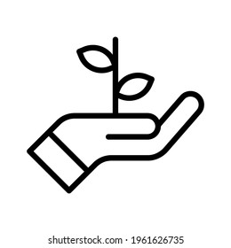 Imagen vectorial de icono comercial, de inicio, de mano, de hoja. También se puede utilizar para el marketing web. Idóneo para aplicaciones web, aplicaciones móviles y medios impresos.
