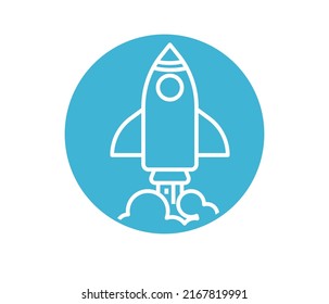 Icono de inicio de negocio. diseño de vectores de cohetes. vector modificable. aislado de fondo blanco.
