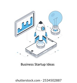 Business Startup Ideas isometric stock illustration. EPS File stock illustration