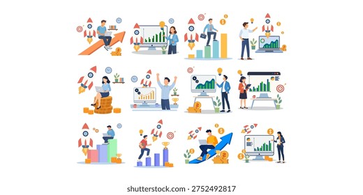 Business Startup Illustration Colection Set