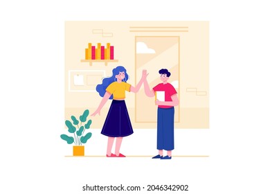 Konzept der Unternehmensgründung: Illustration. Flache Illustration einzeln auf weißem Hintergrund.