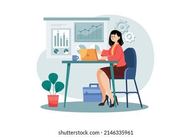 Business Startup Illustration concept. Flat illustration isolated on white background