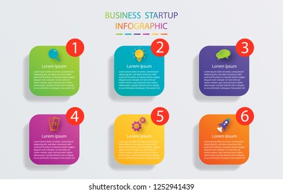Business startup infographics template in app flat style,process chart,business data visualization,diagram with steps,vector success illustration for presentation,creative concept for infographic.