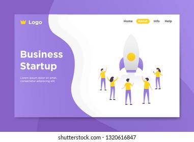 business startup landing page illustration