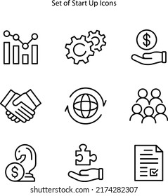 Business startup line icons set. linear style symbols collection, New business vector graphics. Set includes icons as strategy planning,