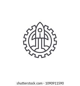 Business startup linear icon concept. Business startup line vector sign, symbol, illustration.