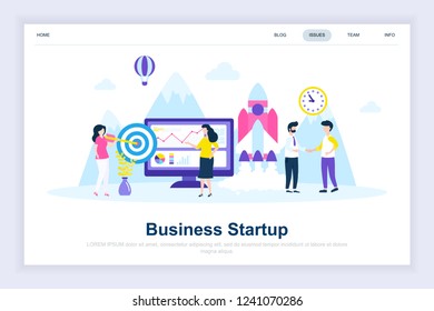 Business startup modern flat design concept. Launch work and people concept. Landing page template. Conceptual flat vector illustration for web page, website and mobile website.