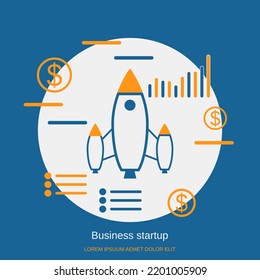 Business startup, new idea, innovation flat design style vector concept illustration