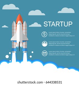Business startup, new project. Flat design style modern vector illustration.