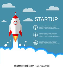 Business startup, new project. Flat design style modern vector illustration.