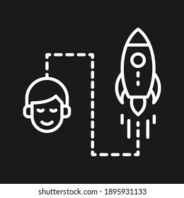 Business startup, plan, idea, speed, rocket, thinking icon vector image. Can also be used for business and office. Suitable for use on web apps, mobile apps and print media.