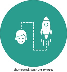 Business startup, plan, idea, speed, rocket, thinking icon vector image. Can also be used for business and office. Suitable for use on web apps, mobile apps and print media.