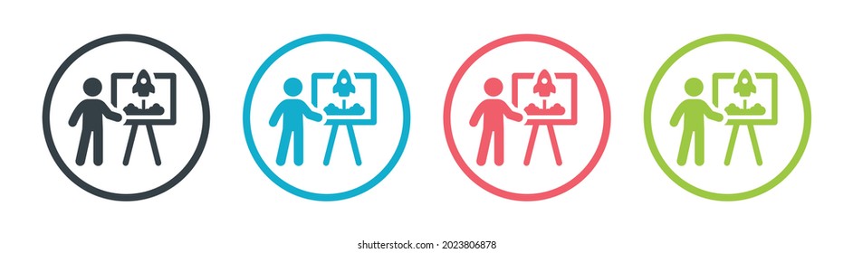 Business startup presentation icon vector illustration.