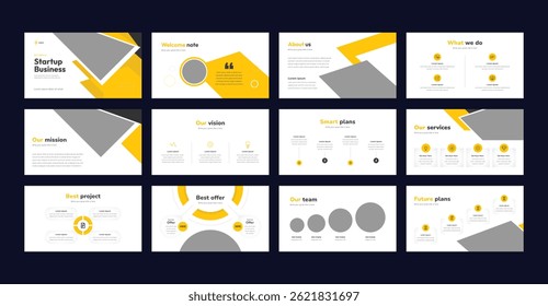 Business Startup Presentation Template, Business Startup Presentation Slides Layout, Creative Business Presentation Slides Template Design.