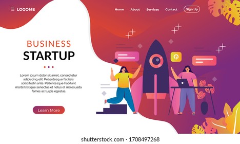 business startup programs landing page concept