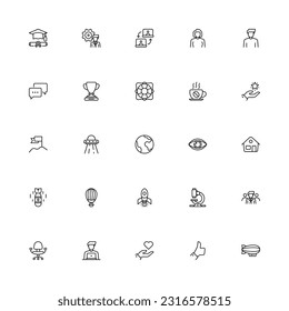 Business Startup related icon set. Pixel Perfect Startup Outline Style 2D Icon