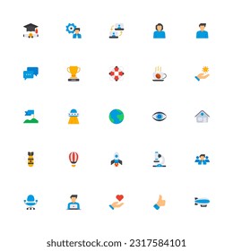 Business Startup related icon set. Pixel Perfect Startup Flat Style 2D Icon
