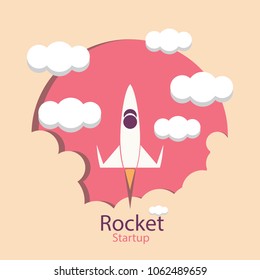 Business startup rocket.