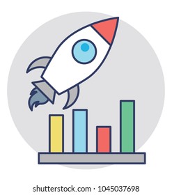
Business startup rocket launch 
