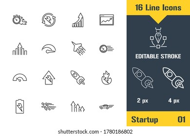Business Startup Strategy, Workflow. Thin line icon - Outline flat vector illustration. Editable stroke pictogram. Premium quality graphics concept for web, logo, branding, ui, ux design, infographics