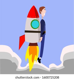 Business startup success symbolic poster. Hand drawn minimalism.