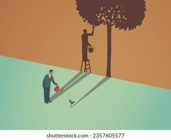 Business startup, successful Investment concept, Vector illustration,  Finance growth, financial success and money growth, investment idea, growing business, Businessman investment concept