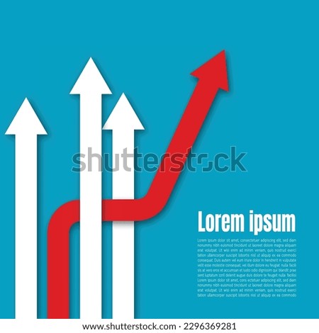 Business startup symbol, different concept background, Red arrow changing direction. new idea. different business concepts. courage to take risks. leadership. startup. Vector illustrations