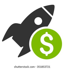 Business Startup vector icon. Style is bicolor flat symbol, eco green and gray colors, rounded angles, white background.