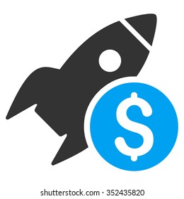 Business Startup vector icon. Style is bicolor flat symbol, blue and gray colors, rounded angles, white background.