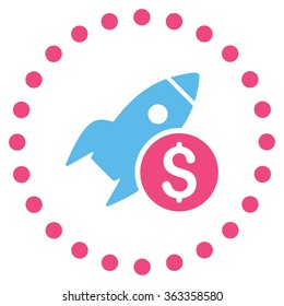 Business Startup vector icon. Style is bicolor flat circled symbol, pink and blue colors, rounded angles, white background.