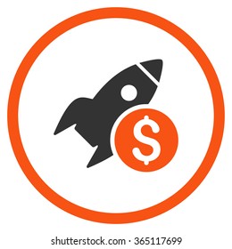 Business Startup vector icon. Style is bicolor flat circled symbol, orange and gray colors, rounded angles, white background.