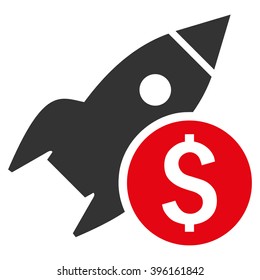 Business Startup vector icon. Style is flat symbol, red color, white background.