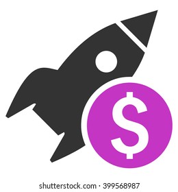 Business Startup vector icon. Style is flat symbol, violet color, white background.