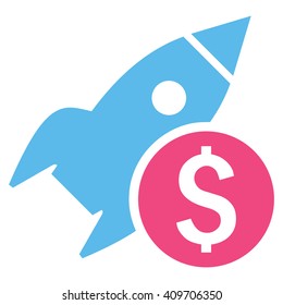 Business Startup vector icon. Style is bicolor flat symbol, pink and blue colors, white background.