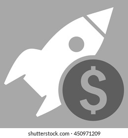 Business Startup vector icon. Style is bicolor flat symbol, dark gray and white colors, silver background.