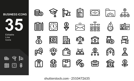Business startup vector illustration. Flat thin line icon set of financial data technology, success strategy for development of business finance investment, successful project start symbols