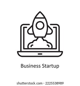 Business Startup Vector Outline Icon Design illustration. Business and Finance Symbol on White background EPS 10 File