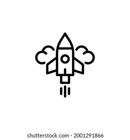 Icono relacionado con computadoras de inicio y tecnología de la información, diseño web y desarrollo web. 
Icono de línea delgada, contorno. Aislado en el vector EPS de fondo blanco