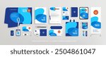 Business Stationery Brand Identity Mockup set with abstract graphics design concept. Office stationary items mockup - editable vecotr emplate. Company corporate style design. Stationery Branding set