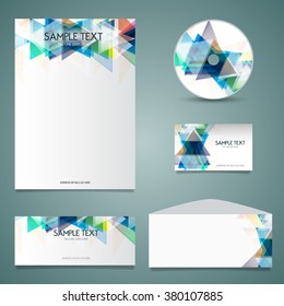 Business stationery design wih geometric design