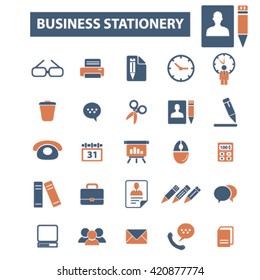 business stationery icons