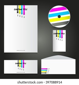 Business stationery layout with paint rollers design