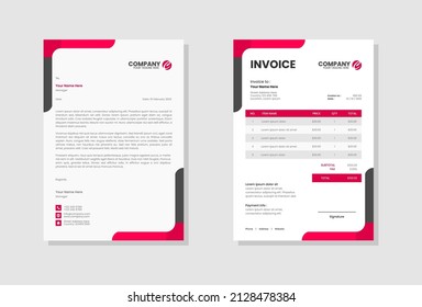 Business stationery letterhead and invoice template