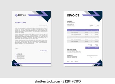 Business stationery letterhead and invoice template