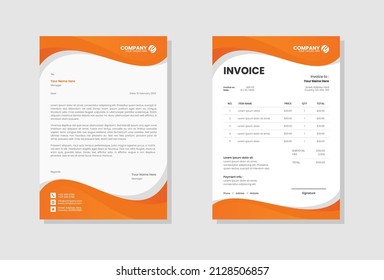 Business stationery letterhead and invoice template