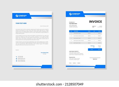 Business stationery letterhead and invoice template