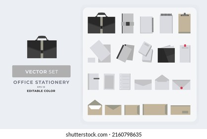 Business stationery set vector illustration. Color Editable Eps 10.