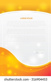 Business stationery templates. Abstract brochure design,yellow colour